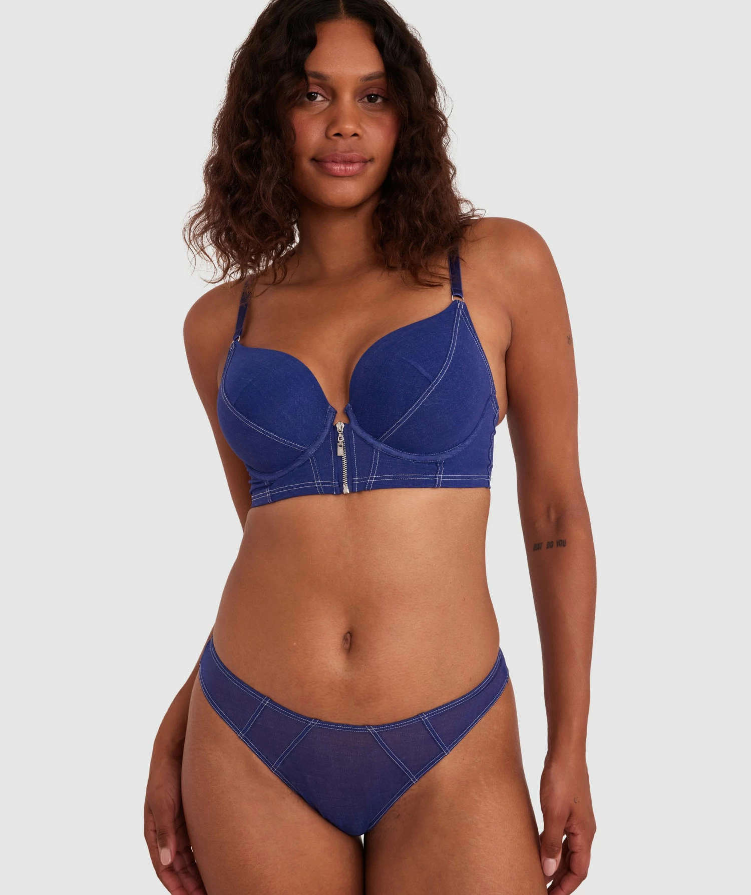 Aaliyah Brazilian Knicker - Navy 2 Aaliyah Brazilian Knicker - Navy - Image 2