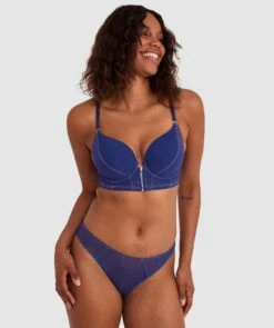 Aaliyah Full Cup Plunge Bra - Navy -BRAS N THINGS Shop aaliyah full cup plunge bra navy 01438302 4