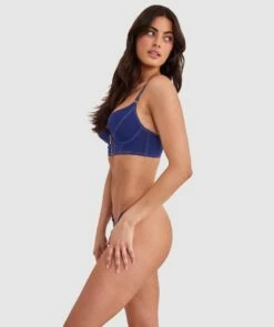 Aaliyah Push Up Plunge Bra - Navy -BRAS N THINGS Shop aaliyah push up plunge bra navy 01438202 3