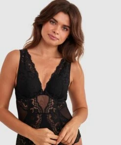 Aurelia Contour Plunge Bodysuit - Black 8 Aurelia Contour Plunge Bodysuit - Black -BRAS N THINGS Shop aurelia contour plunge bodysuit black 01475901 7