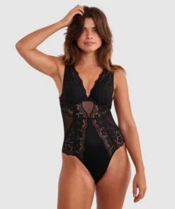 Aurelia Contour Plunge Bodysuit - Black 10 Aurelia Contour Plunge Bodysuit - Black -BRAS N THINGS Shop aurelia contour plunge bodysuit black 01475901 9