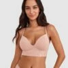 Base Layers Long Line Push Up Bra - Nude