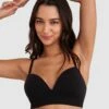 Base Layers Plunge Wirefree Bra - Black