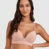 Base Layers Plunge Wirefree Bra - Nude