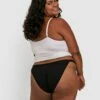 Basics Modal Blend High Leg Tanga Bikini - Black