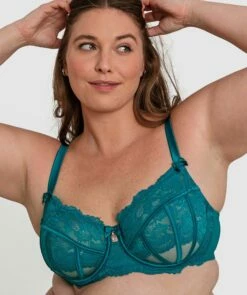 Bethany Full Cup Balconette Bra - Teal -BRAS N THINGS Shop bethany full cup balconette bra teal 01382803 9