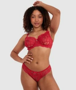 Bethany Full Cup Underwire Bra - Red -BRAS N THINGS Shop bethany full cup underwire bra red 01382804 10