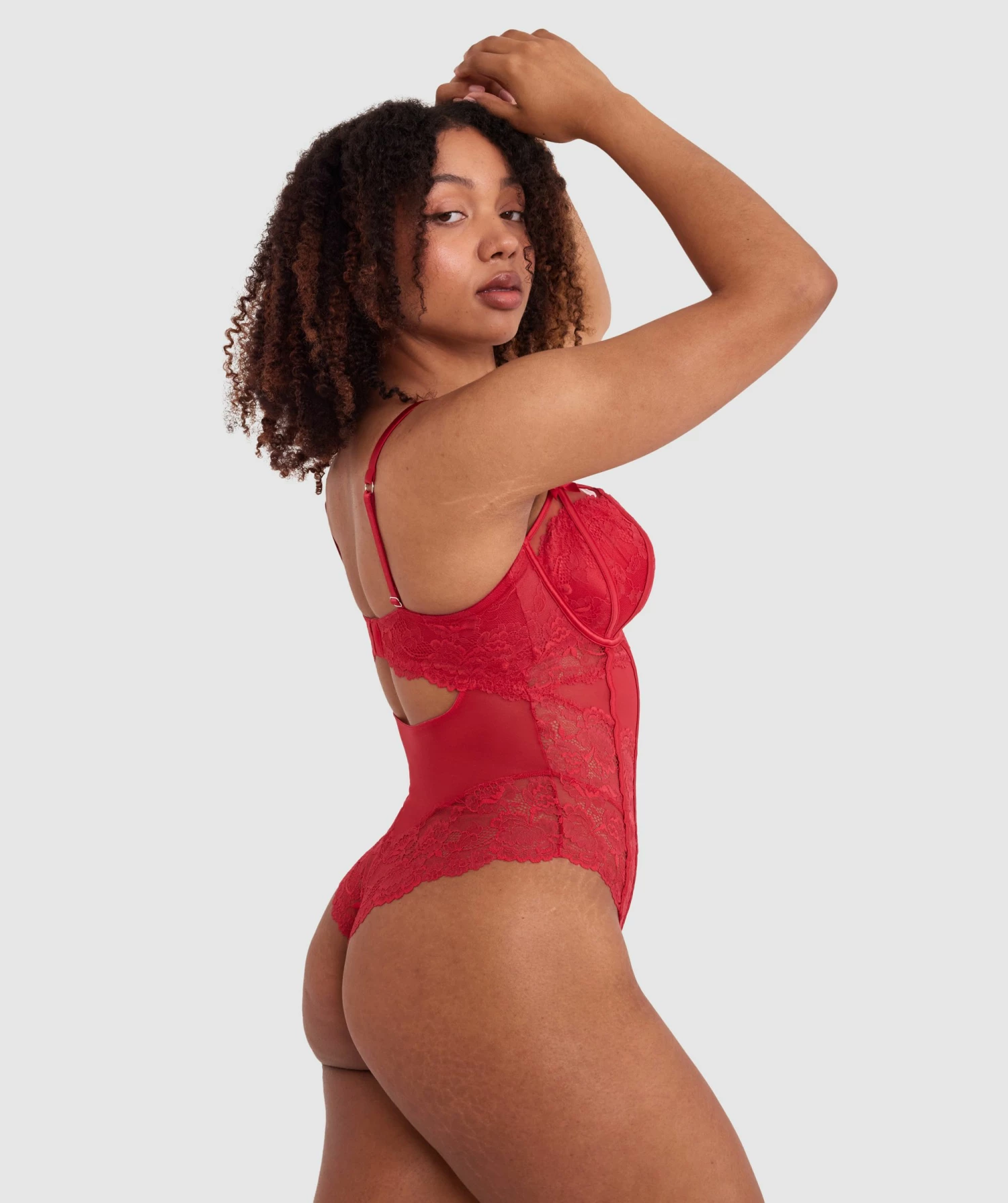 Bethany Underwire Bodysuit - Red 2 Bethany Underwire Bodysuit - Red - Image 2