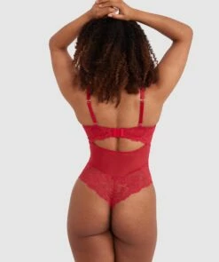 Bethany Underwire Bodysuit - Red 9 Bethany Underwire Bodysuit - Red -BRAS N THINGS Shop bethany underwire bodysuit red 01373904 6