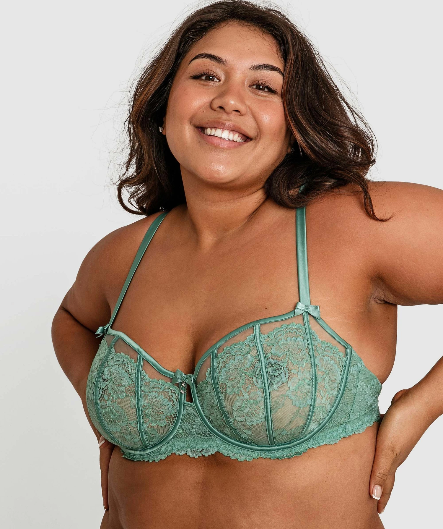 Bethany Underwire Bra - Green 2 Bethany Underwire Bra - Green - Image 2