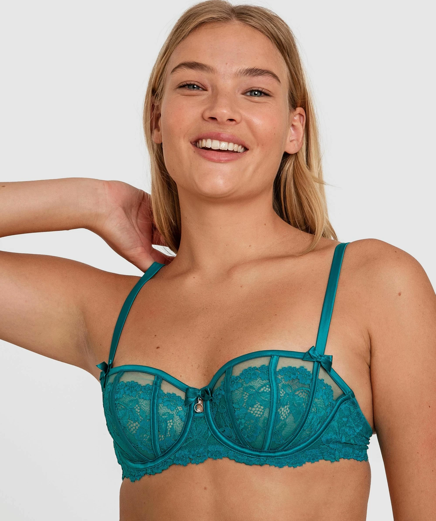 Bethany Underwire Bra - Teal/Nude 2 Bethany Underwire Bra - Teal/Nude - Image 2