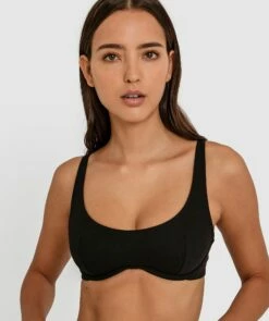 Billie Underwire Crop Bra - Black