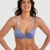 Body Bliss Lace Contour Plunge Bra - Blue