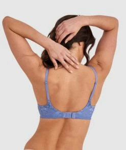 Body Bliss Lace Contour Plunge Bra - Blue -BRAS N THINGS Shop body bliss lace contour plunge bra blue 00525117 15