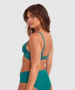Body Bliss Lace Contour Plunge Bra - Teal -BRAS N THINGS Shop body bliss lace contour plunge bra teal 00525112 4