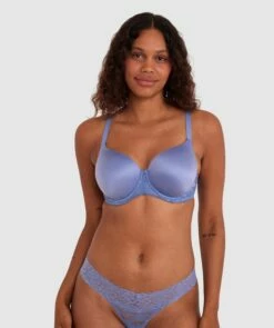 Body Bliss Lace Full Cup Bra - Blue -BRAS N THINGS Shop body bliss lace full cup bra blue 00525017 11