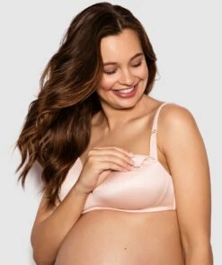 Body Bliss Maternity Wirefree Bra - Blush Pink -BRAS N THINGS Shop body bliss maternity wirefree bra blush pink 00803601