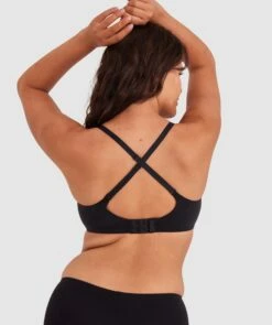 Body Bliss Wirefree Bra With Hook And Eye - Black -BRAS N THINGS Shop body bliss wirefree bra with hook and eye black 00628901 2