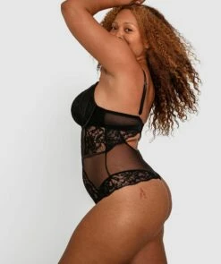 Breeze Contour Plunge Bodysuit - Black 8 Breeze Contour Plunge Bodysuit - Black -BRAS N THINGS Shop breeze contour plunge bodysuit black 01410401 5