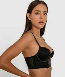 Breeze Longline Push Up Bra - Black -BRAS N THINGS Shop breeze longline push up bra black 01409701 5