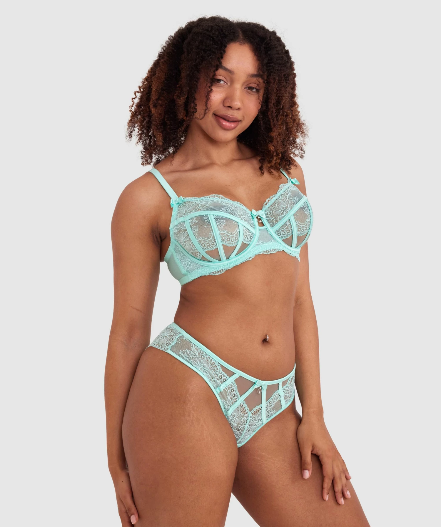 Bryanna Full Cup Underwire Bra - Light Green 2 Bryanna Full Cup Underwire Bra - Light Green - Image 2