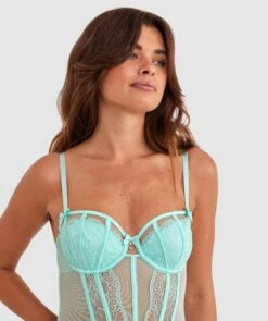 Bryanna Underwire Bodysuit - Light Green -BRAS N THINGS Shop bryanna underwire bodysuit light green 01443702 6