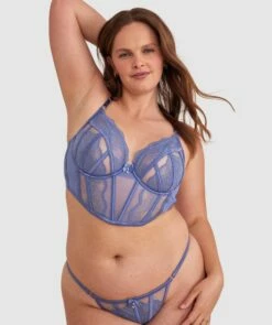 Bryanna Underwire Corset - Blue 9 Bryanna Underwire Corset - Blue -BRAS N THINGS Shop bryanna underwire corset blue 01443501 5