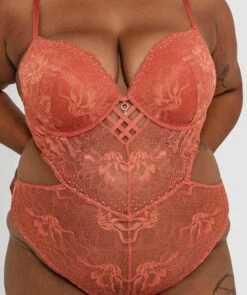 Cassidy Push Up Bodysuit - Rust -BRAS N THINGS Shop cassidy push up bodysuit rust 01410301