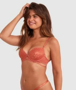 Cassidy Push Up Bra - Rust -BRAS N THINGS Shop cassidy push up bra rust 01410001