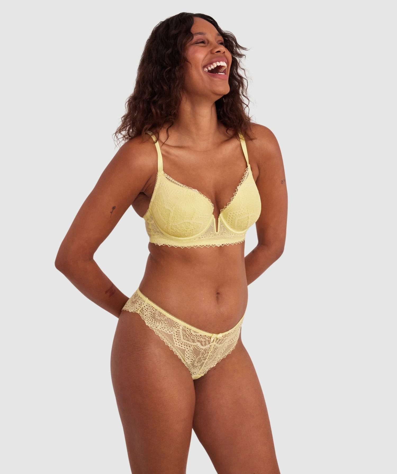 Chicago Contour Plunge Bra - Light Yellow 2 Chicago Contour Plunge Bra - Light Yellow - Image 2