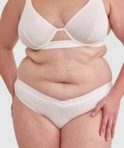 Chill High Leg Brazilian Knicker - Ivory