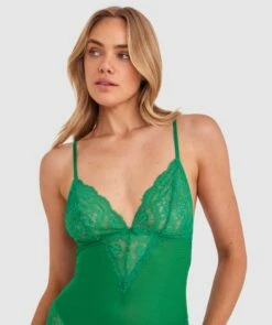 Clara Bodysuit - Green 8 Clara Bodysuit - Green -BRAS N THINGS Shop clara bodysuit green 01490501 7
