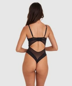 Demi Push Up Bodysuit - Black -BRAS N THINGS Shop demi push up bodysuit black 01477601 8