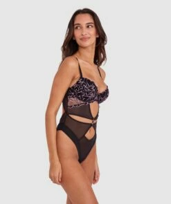 Demi Push Up Bodysuit - Black -BRAS N THINGS Shop demi push up bodysuit black 01477601 9