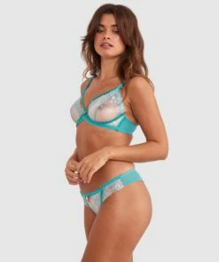 Enchanted Andrina Brazilian Knicker - Aqua 8 Enchanted Andrina Brazilian Knicker - Aqua -BRAS N THINGS Shop enchanted andrina brazilian knicker aqua 01451401 7