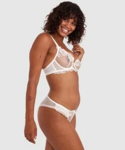 Enchanted Blooms Of Lisse Brazilian Knicker - Ivory -BRAS N THINGS Shop enchanted blooms of lisse brazilian knicker ivory 01460001 2