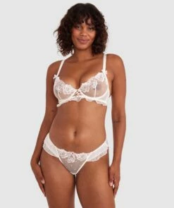 Enchanted Blooms Of Lisse Brazilian Knicker - Ivory -BRAS N THINGS Shop enchanted blooms of lisse brazilian knicker ivory 01460001 4
