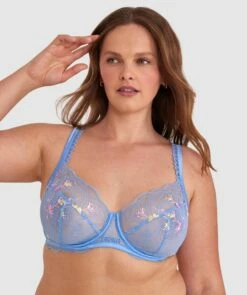 Enchanted Florentine Full Cup Underwire Bra - Sky Blue