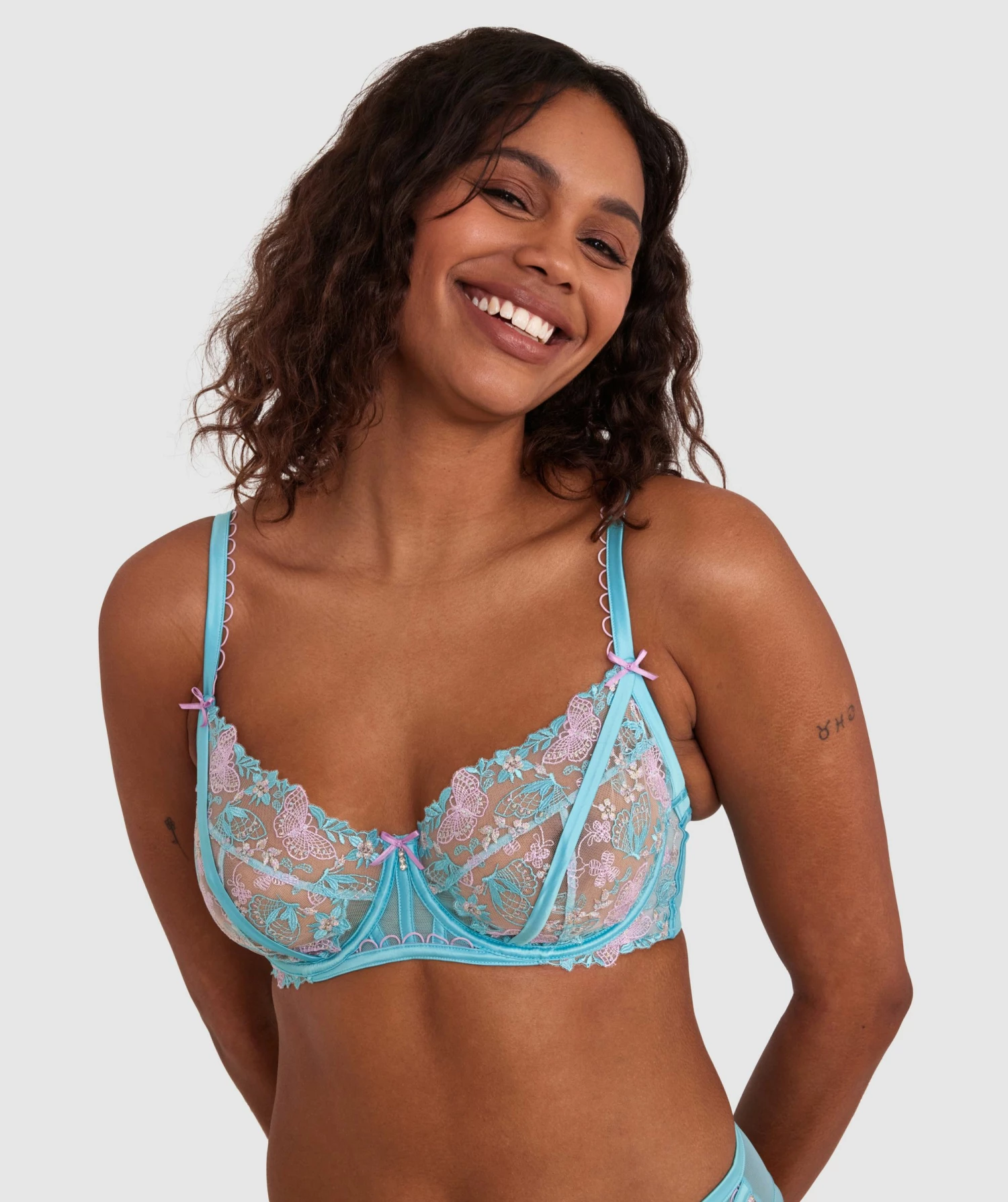 Enchanted Mariposa Full Cup Bra - Aqua 1 Enchanted Mariposa Full Cup Bra - Aqua