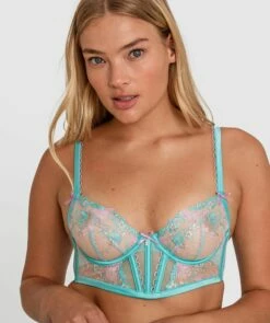 Enchanted Mariposa Underwire Bra - Aqua -BRAS N THINGS Shop enchanted mariposa underwire bra aqua 01396901 10