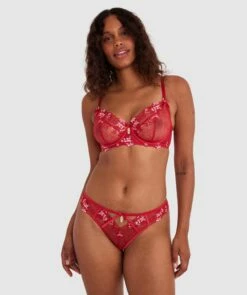 Enchanted Sakura Brazilian Knicker - Red