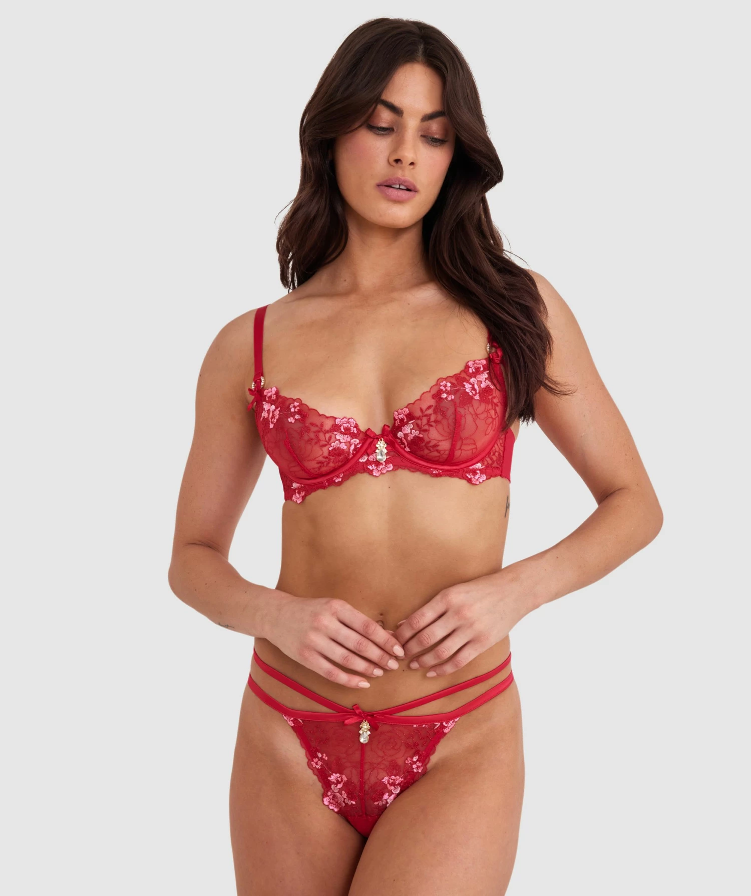 Enchanted Sakura Underwire Bra - Red 5 Enchanted Sakura Underwire Bra - Red - Image 5