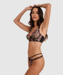 Enchanted Wilde Flower Mini V - Black -BRAS N THINGS Shop enchanted wilde flower mini v black 01422401 15