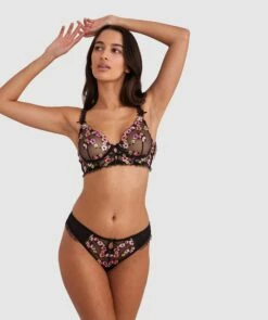 Enchanted Wilde Flower Underwire Bra - Black 10 Enchanted Wilde Flower Underwire Bra - Black -BRAS N THINGS Shop enchanted wilde flower underwire bra black 01422301 11