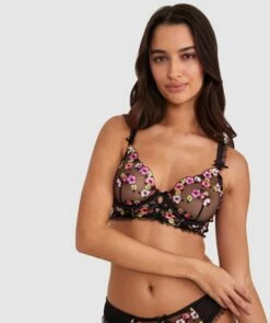 Enchanted Wilde Flower Underwire Bra - Black