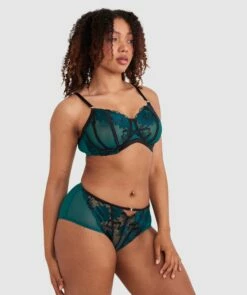 Evie Curvy Underwire Bra - Dark Green 10 Evie Curvy Underwire Bra - Dark Green -BRAS N THINGS Shop evie curvy underwire bra dark green 01448802 17