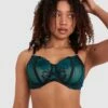 Evie Curvy Underwire Bra - Dark Green