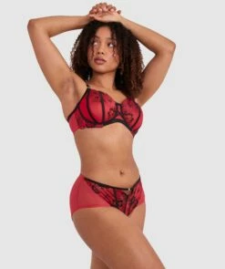 Evie Curvy Underwire Bra - Red -BRAS N THINGS Shop evie curvy underwire bra red 01448801 16