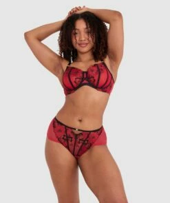 Evie Curvy Underwire Bra - Red