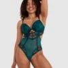 Evie Push Up Bodysuit - Dark Green